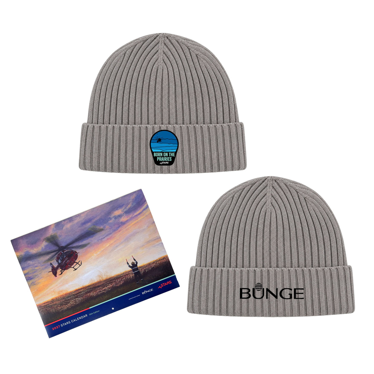 2027 Calendar & STARS/Bunge Born on the Prairies Rib Knit Toque Bundle